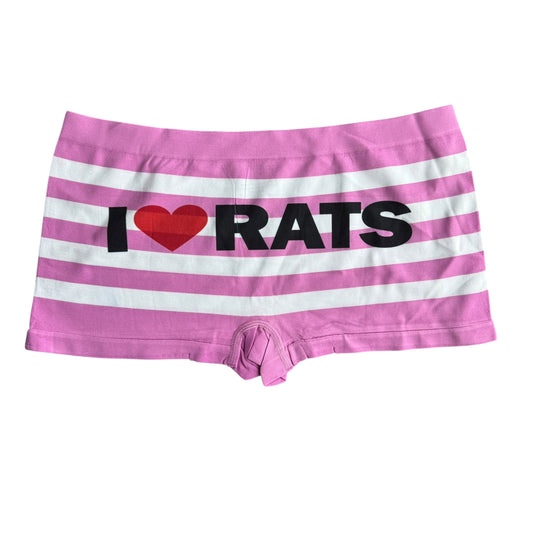 I LOVE RATS PINK STRIPED BOY SHORT UNDIES SAMPLE - XL