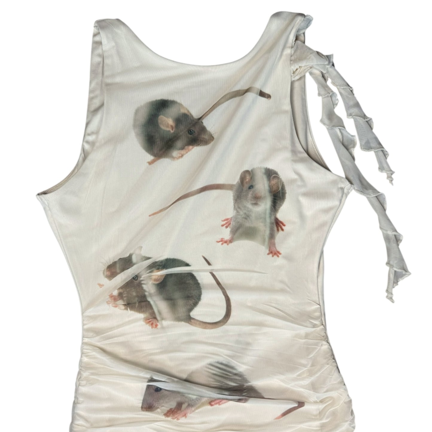 RAT WHITE ASYMMETRICAL DRESS SAMPLE - S