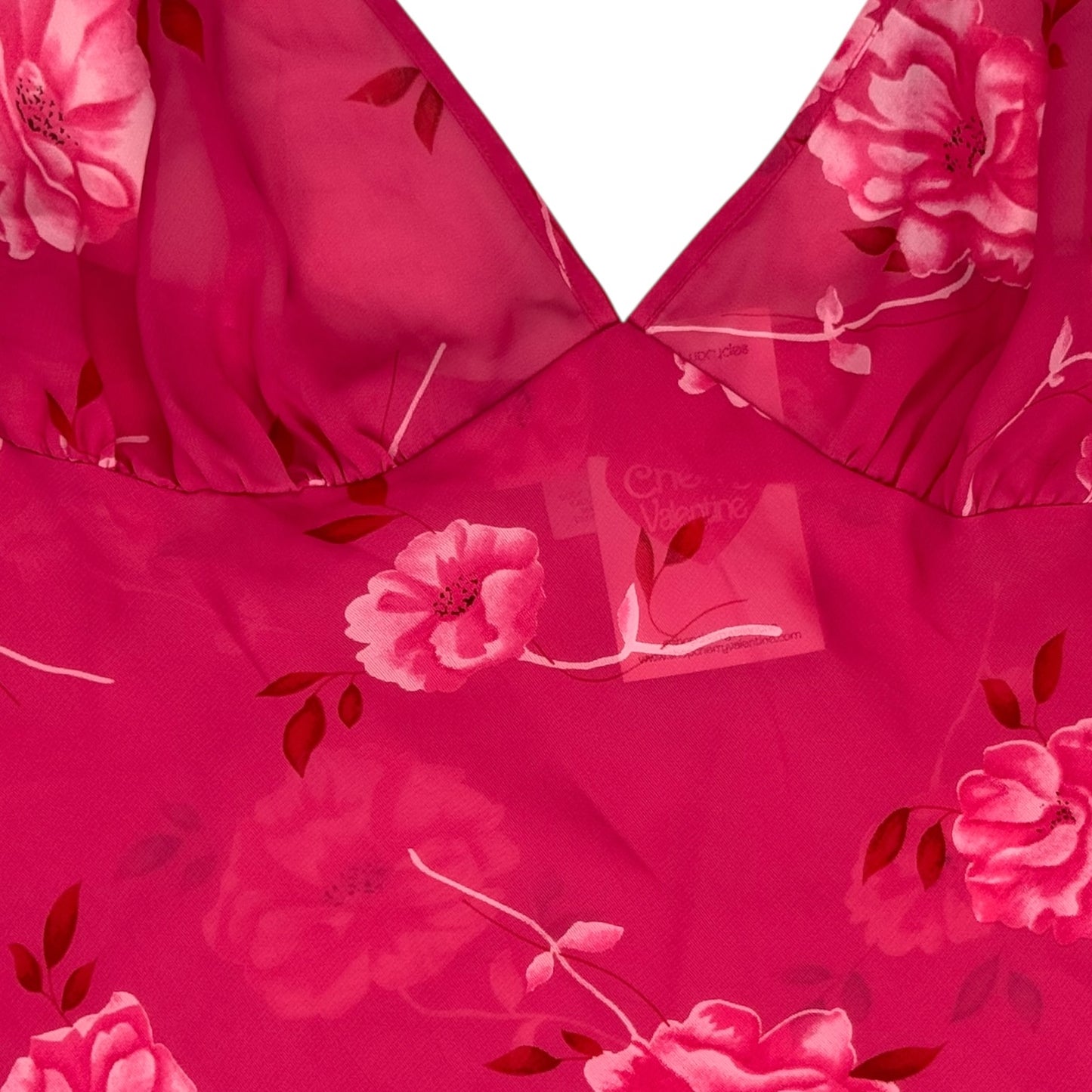 VINTAGE DARK PINK FLORAL SLIP DRESS l L