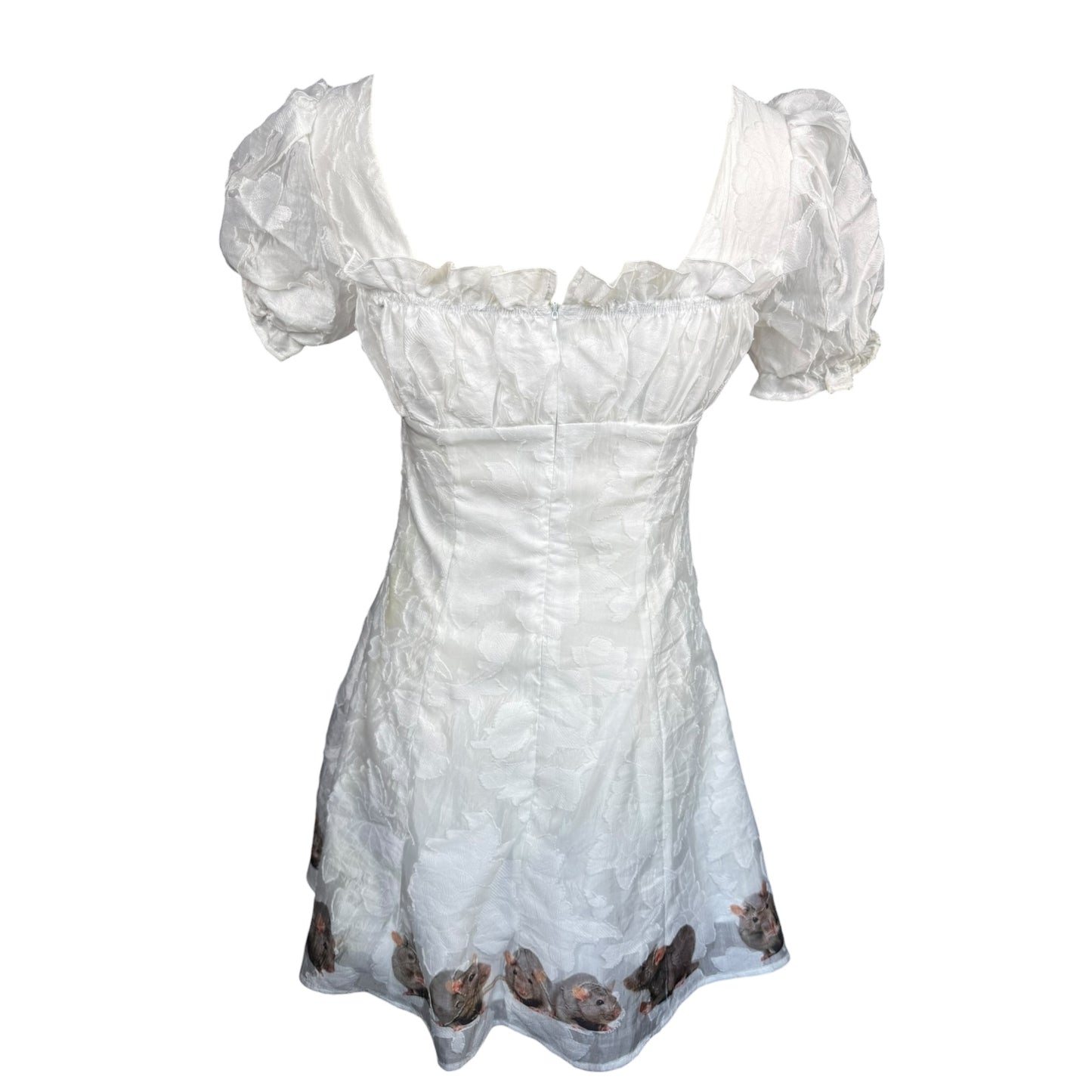 RATS BABYDOLL WHITE DRESS SAMPLE - S