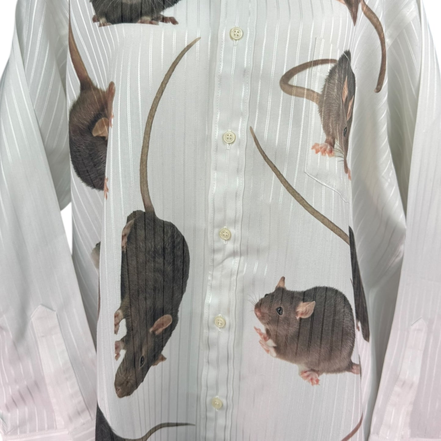 WHITE RAT BUTTON UP SAMPLE - XL