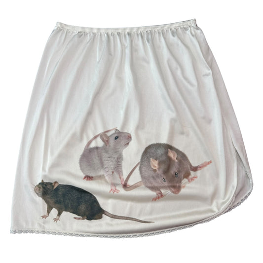 RATTY WHITE SKIRT - S