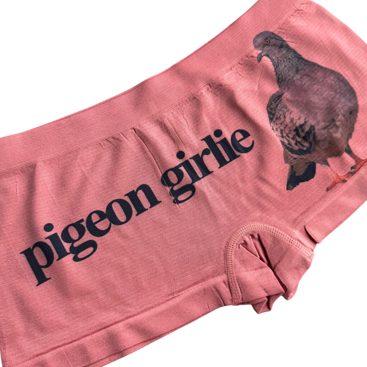 PIGEON GIRLIE VINTAGE CORAL PINK BOY SHORT UNDIES SAMPLE- M