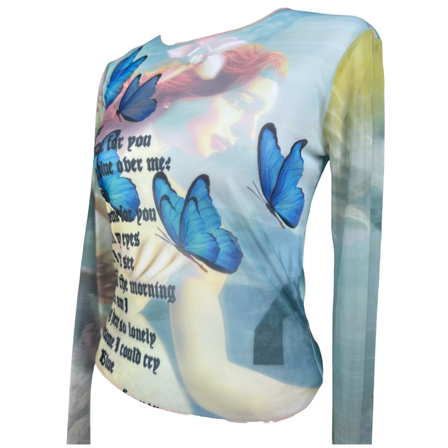 BLUE MERMAID MESH LONG SLEEVE - M