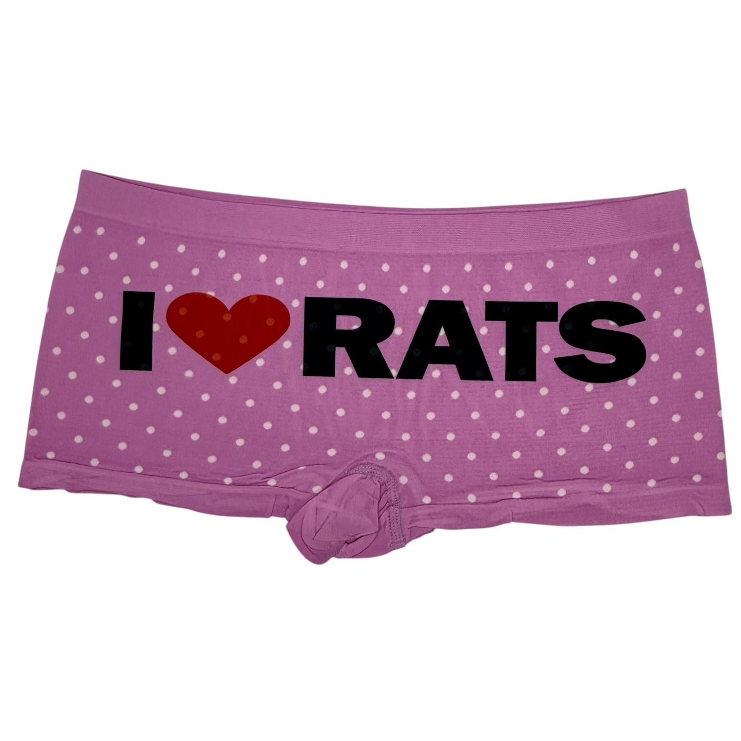 I LOVE RATS PINK POLKA DOT BOYSHORT UNDIES SAMPLE - L