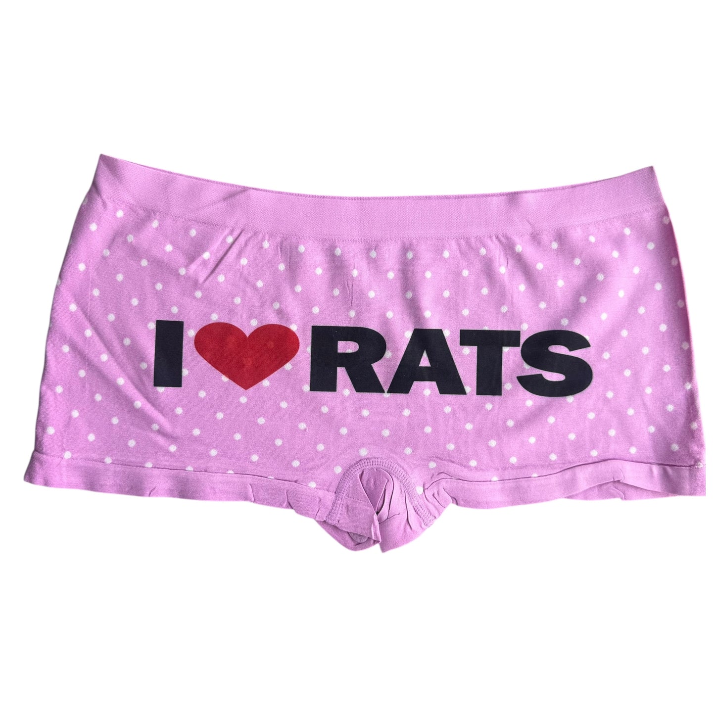 I LOVE RATS PINK WHITE POLKA DOT BOY SHORT UNDIES - XL