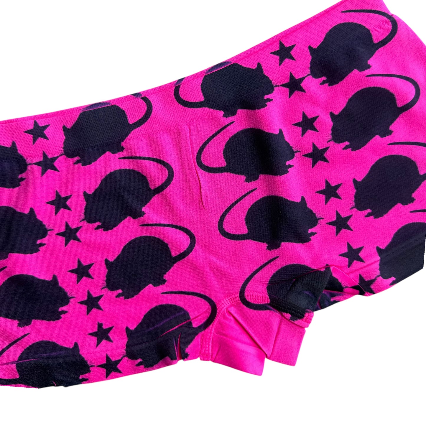 PUNK RAT HOT PINK BOY SHORT UNDIES - L