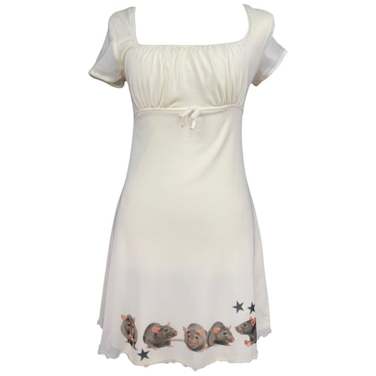 RAT BABYDOLL WHITE DRESS - XS