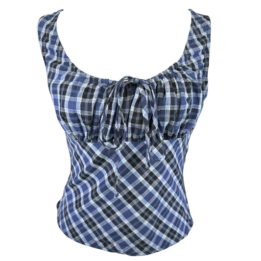 VINTAGE BLUE PLAID TANK TOP l XS