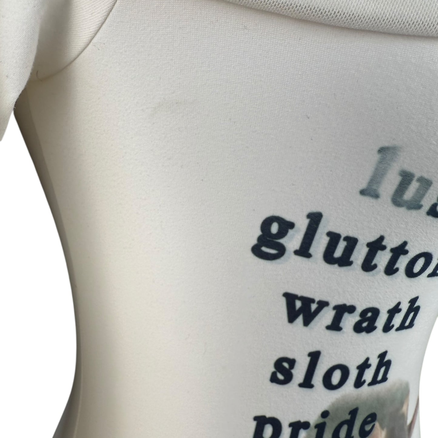 7 DEADLY RATS ASYMMETRICAL WHITE TOP SAMPLE - XS