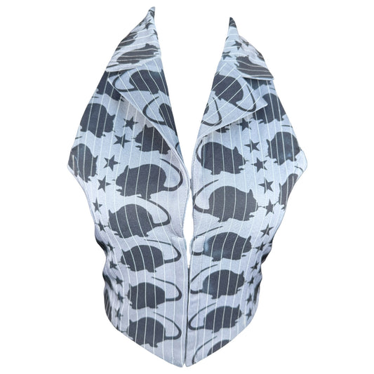 PUNK RAT GRAY STRIPED VEST - XS
