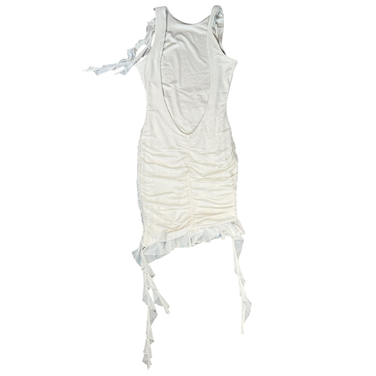 RAT WHITE ASYMMETRICAL DRESS SAMPLE - S