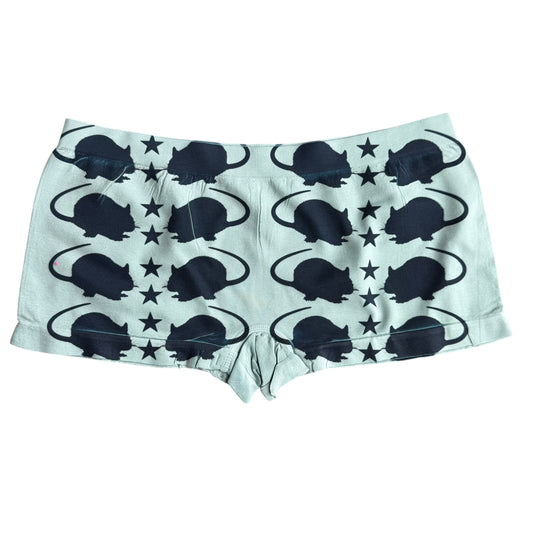 PUNK RAT GREEN BOY SHORT UNDIES - L