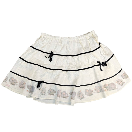 RATS CREAM BOW SKIRT - 1X