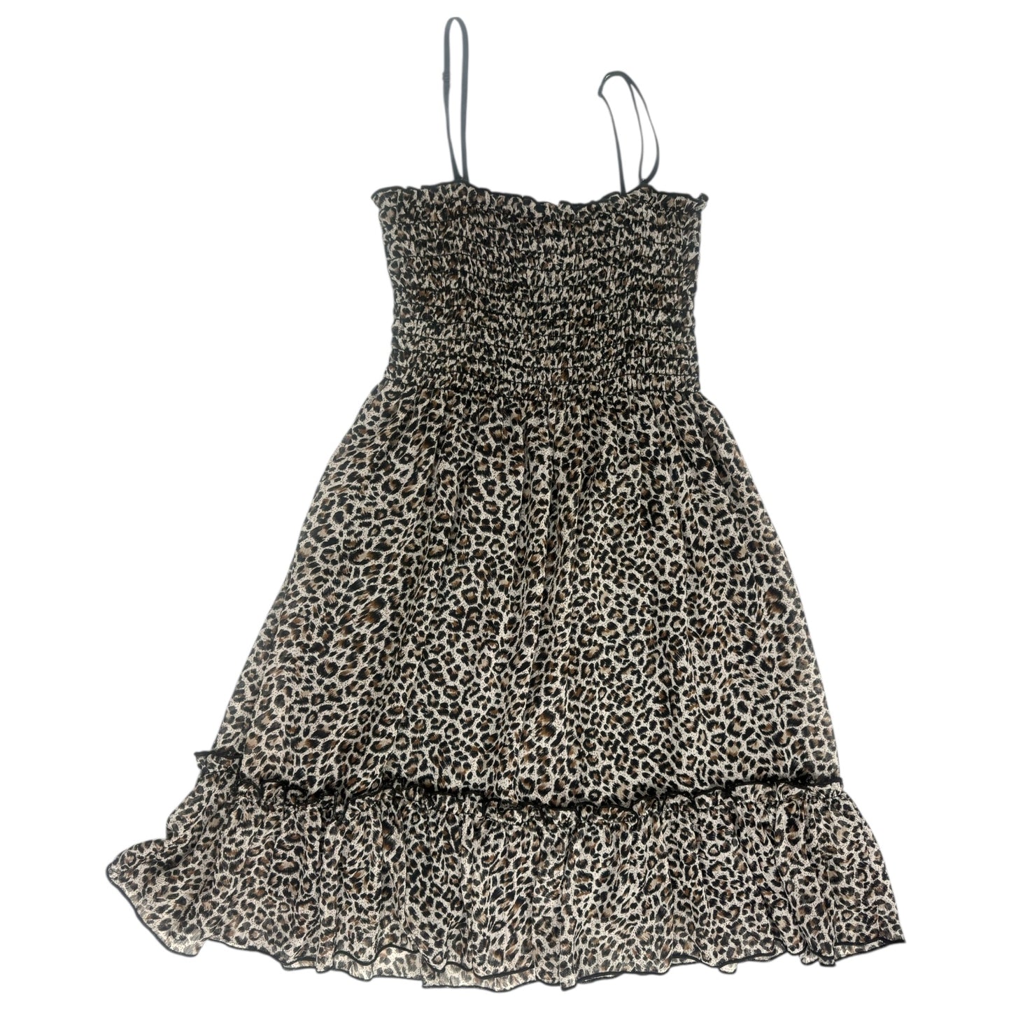 VINTAGE LEOPARD PRINT BABYDOLL DRESS l XXS