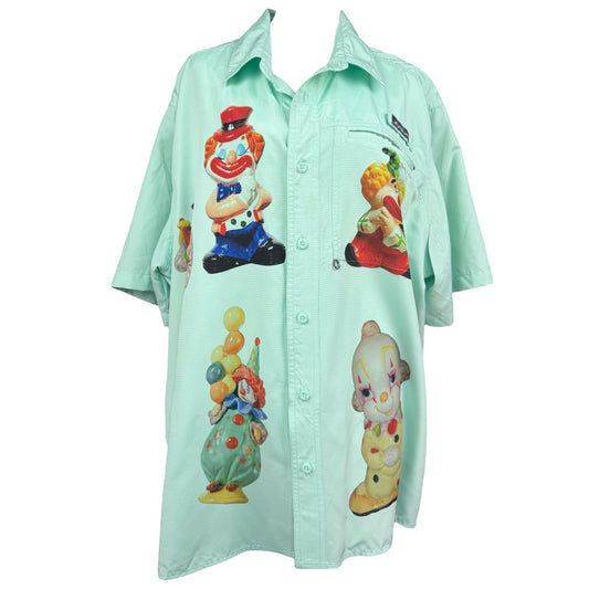 FUNNY SEAFOAM GREEN BUTTON UP - 2XL