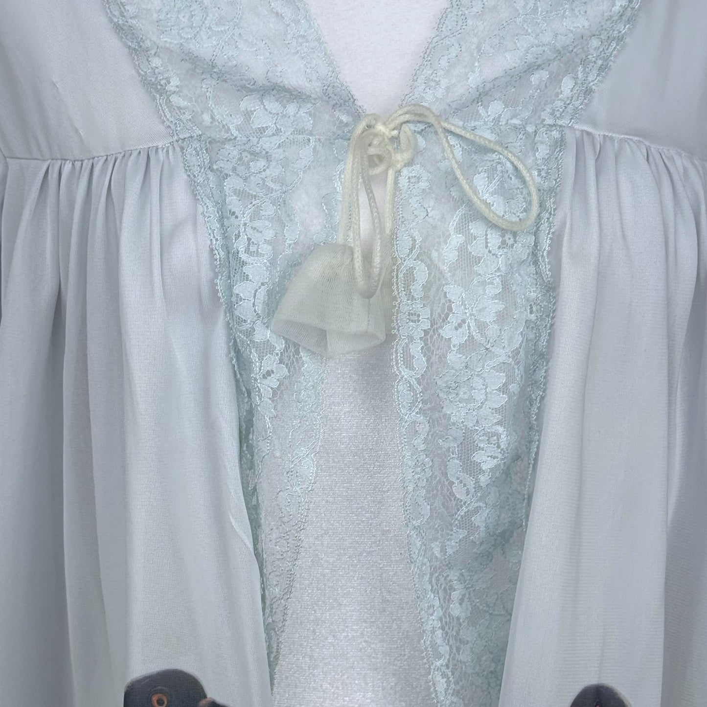 BLUE PIGEON TIE UP NIGHTIE TOP - L