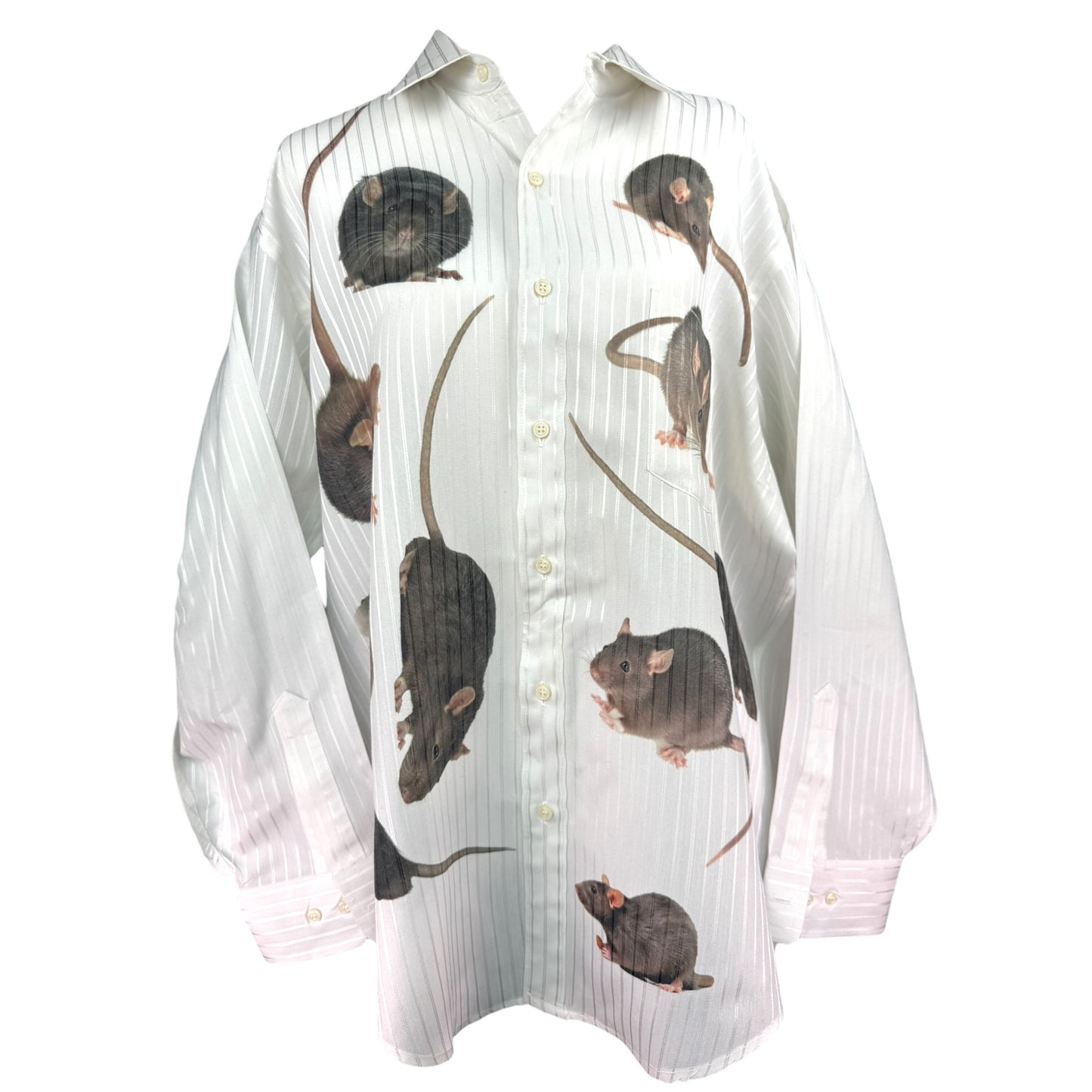 WHITE RAT BUTTON UP SAMPLE - XL