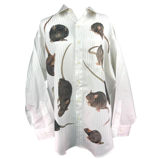 WHITE RAT BUTTON UP SAMPLE - XL