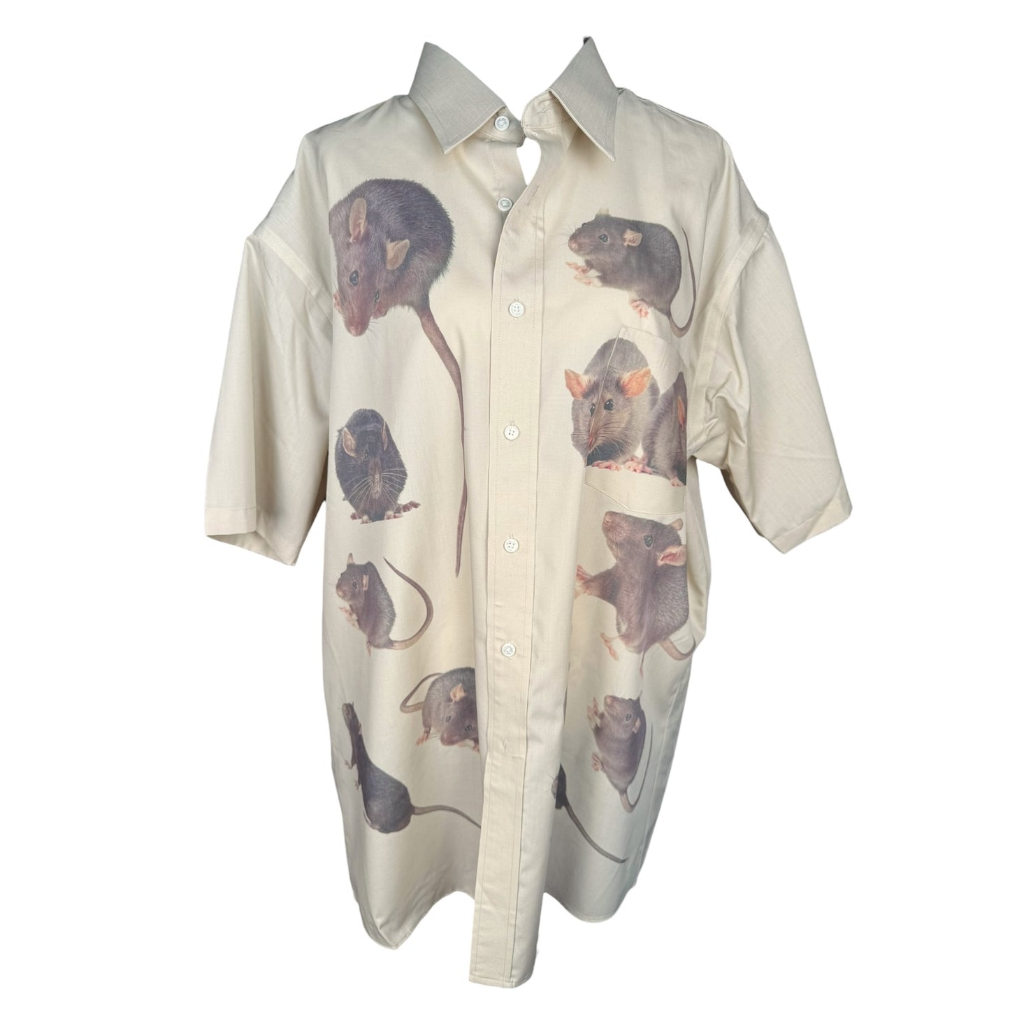 RATS TAN SHORT SLEEVE BUTTON UP 2 - XL