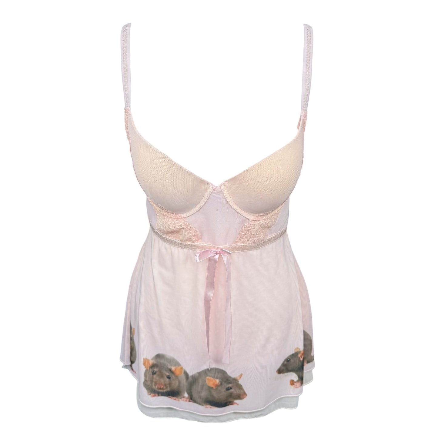 RAT LINE UP PINK BABYDOLL TANK - M