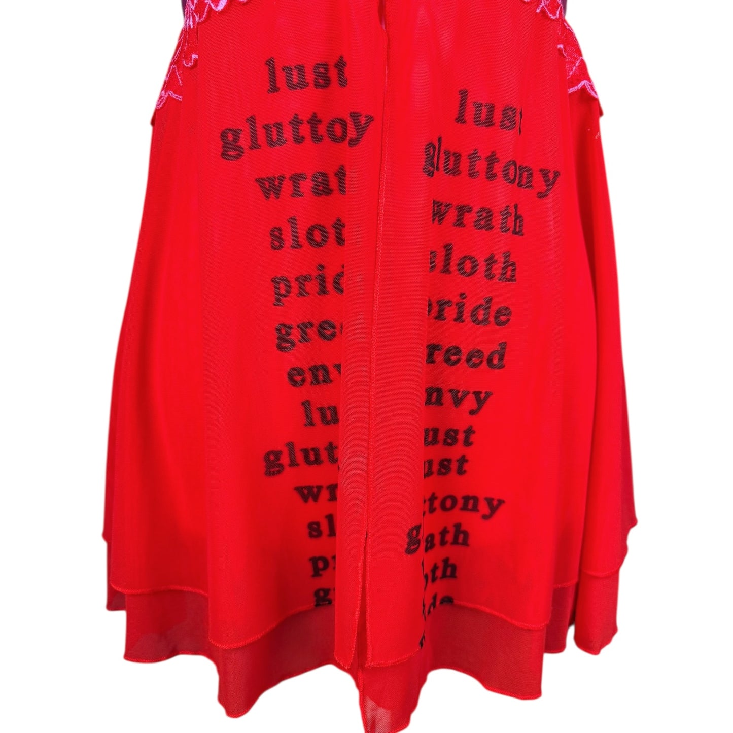 7 DEADLY SINS RED BABYDOLL TANK - XS