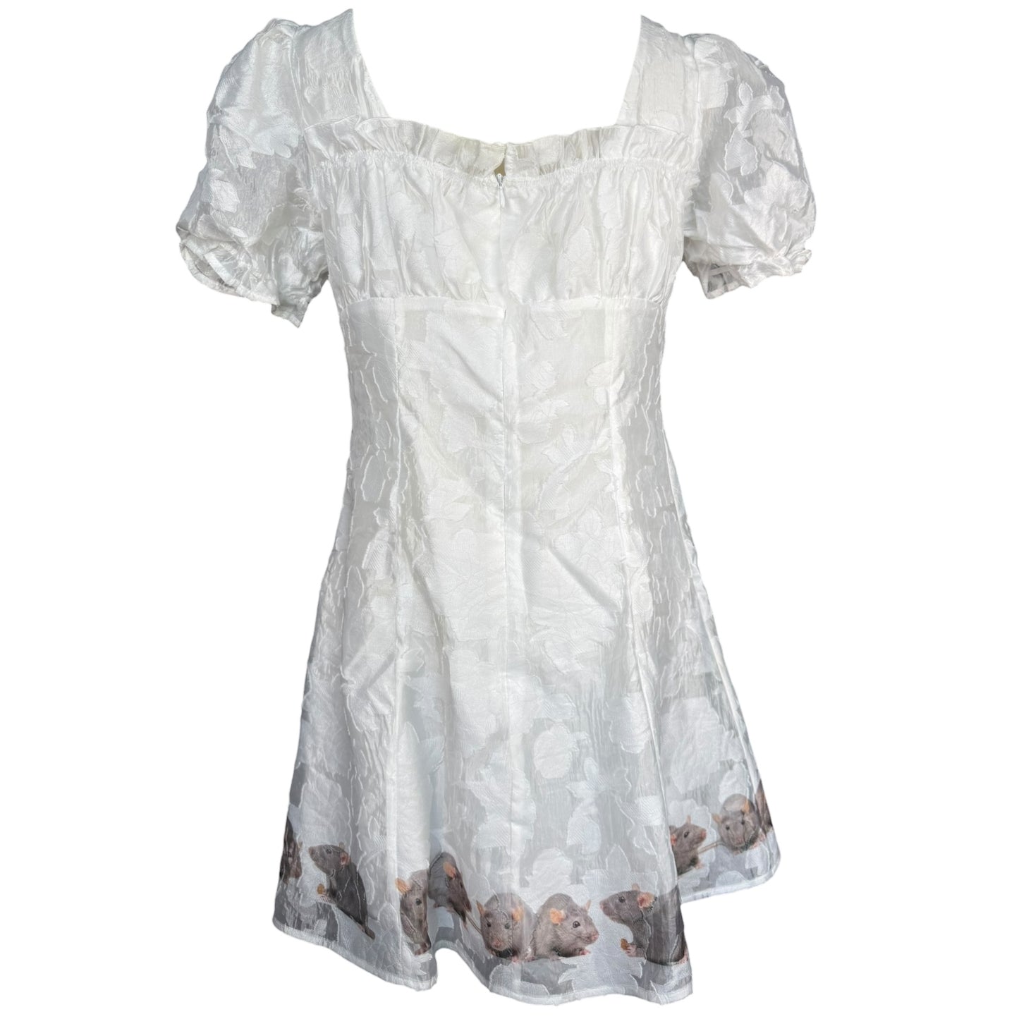 RATS BABYDOLL WHITE DRESS SAMPLE - XL