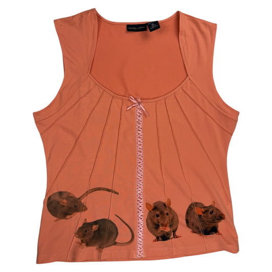 RAT Y2K LACE UP PEACH TANK TOP - XL
