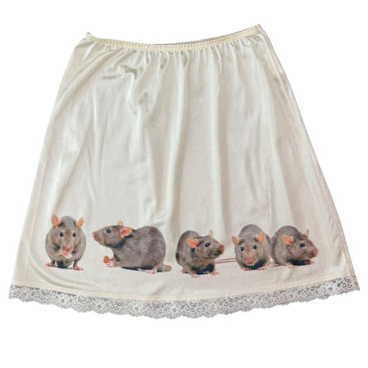 RATTY CREAM SKIRT - XS