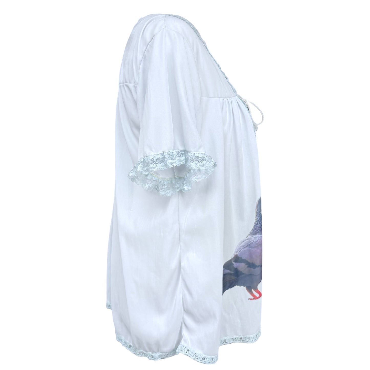 BLUE PIGEON TIE UP NIGHTIE TOP - L