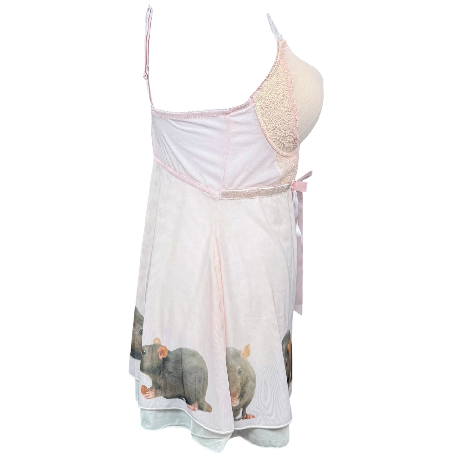 RAT LINE UP PINK BABYDOLL TANK - M
