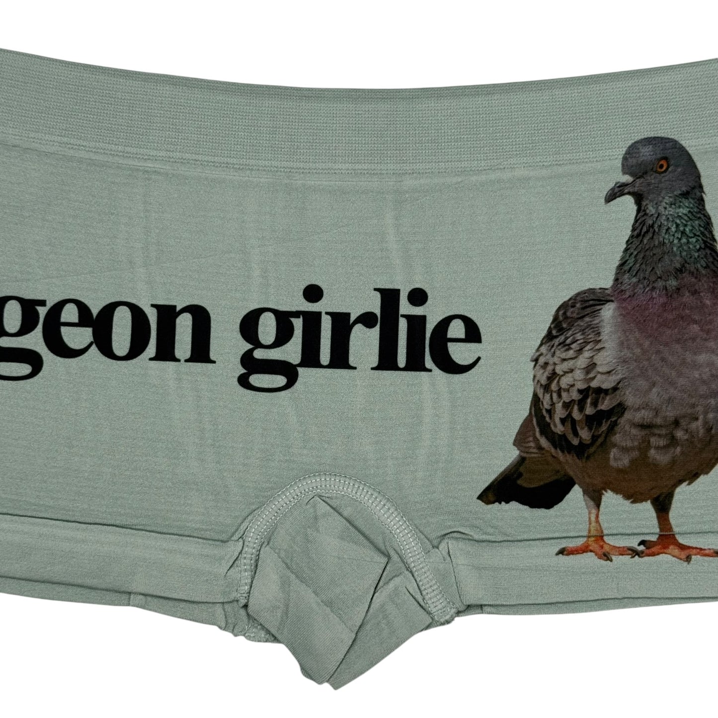 PIGEON GIRLIE GREEN BOYSHORT UNDIES - M