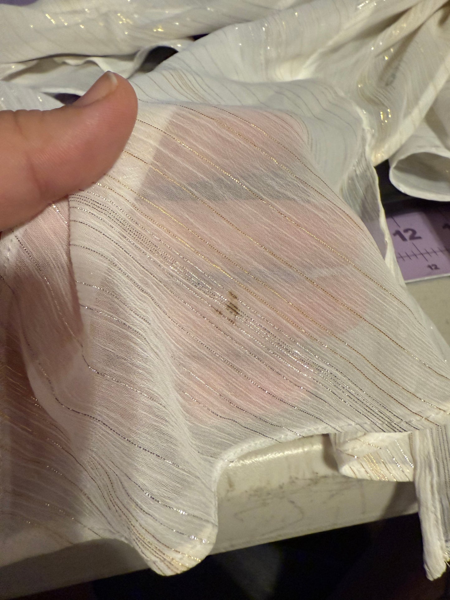 Y2K RAT SKIRT W/ GOLD STRIPES  - XL