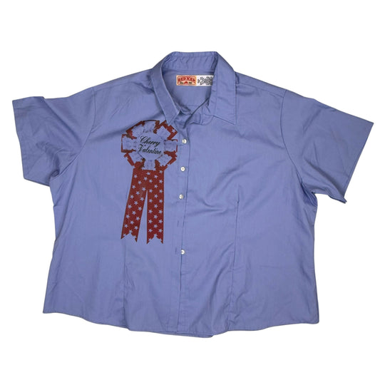 AWARD RIBBON BLUE BUTTON UP - MEN'S 3XL
