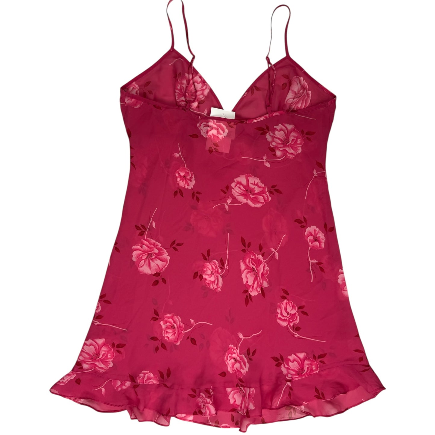 VINTAGE DARK PINK FLORAL SLIP DRESS l L