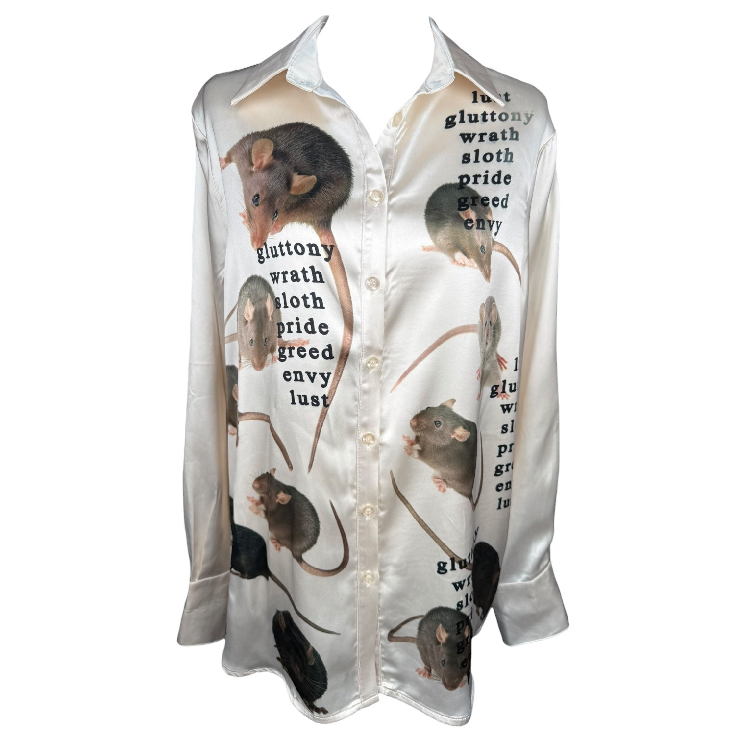 7 DEADLY RATS SLINKY WHITE BUTTON UP - XS – Cherry Valentine