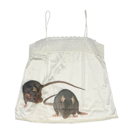 RAT FRIENDS WHITE LACE BABYDOLL CAMI TOP - XS