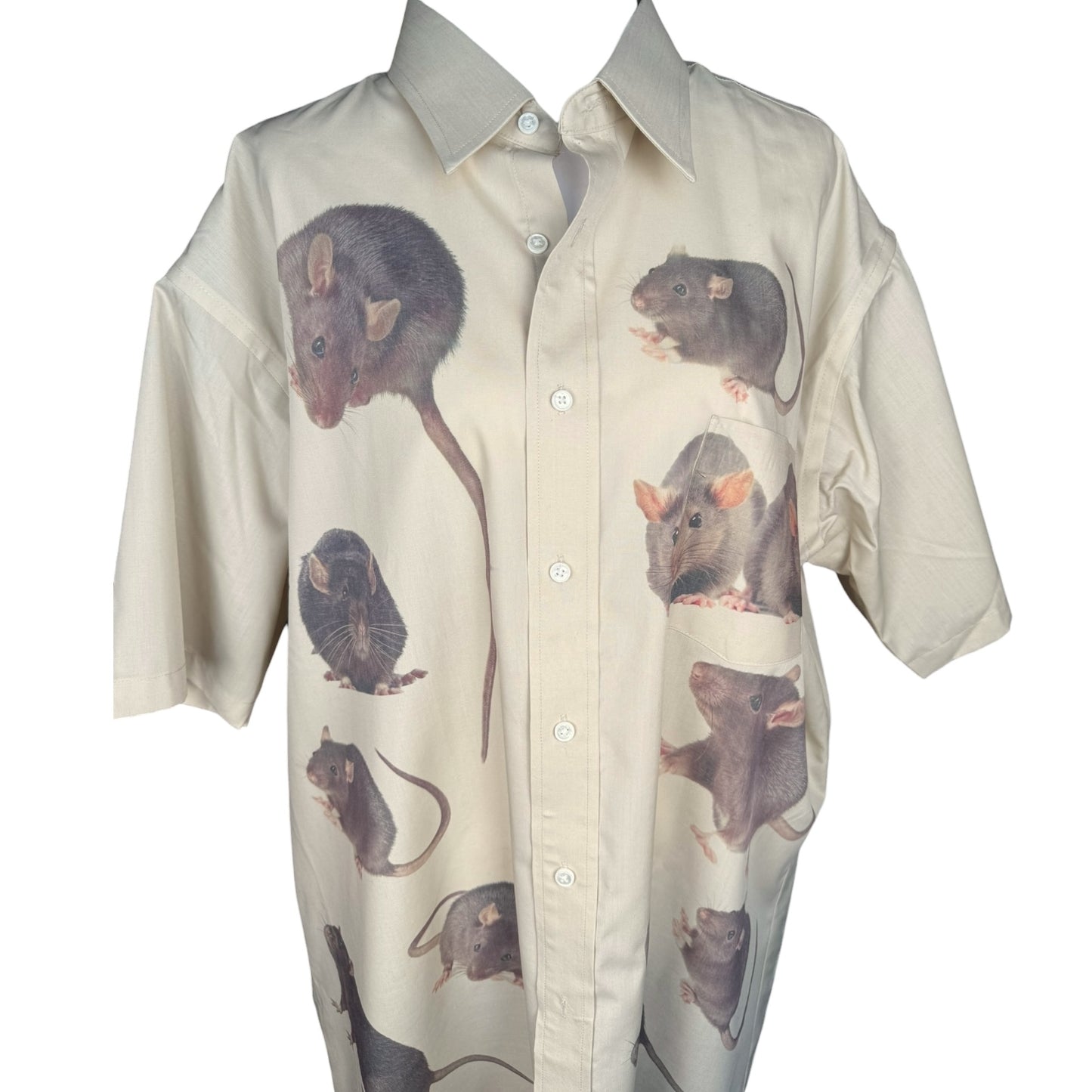 RATS TAN SHORT SLEEVE BUTTON UP 2 - XL