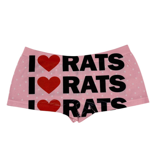 I LOVE RATS PINK POLKA DOT BOYSHORT UNDIES - M