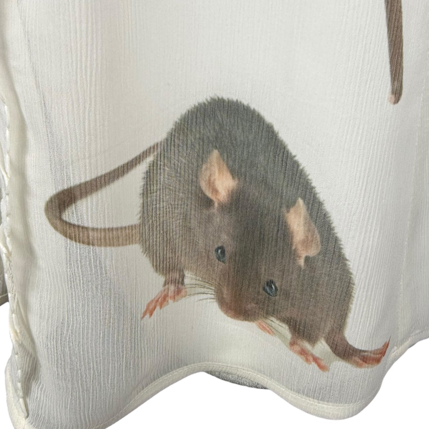 RAT RUFFLE WHITE BLOUSE - L