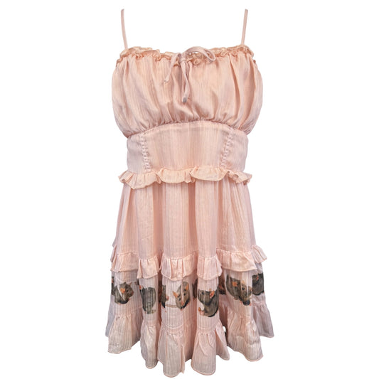 RAT PINK TIERED DRESS - XL