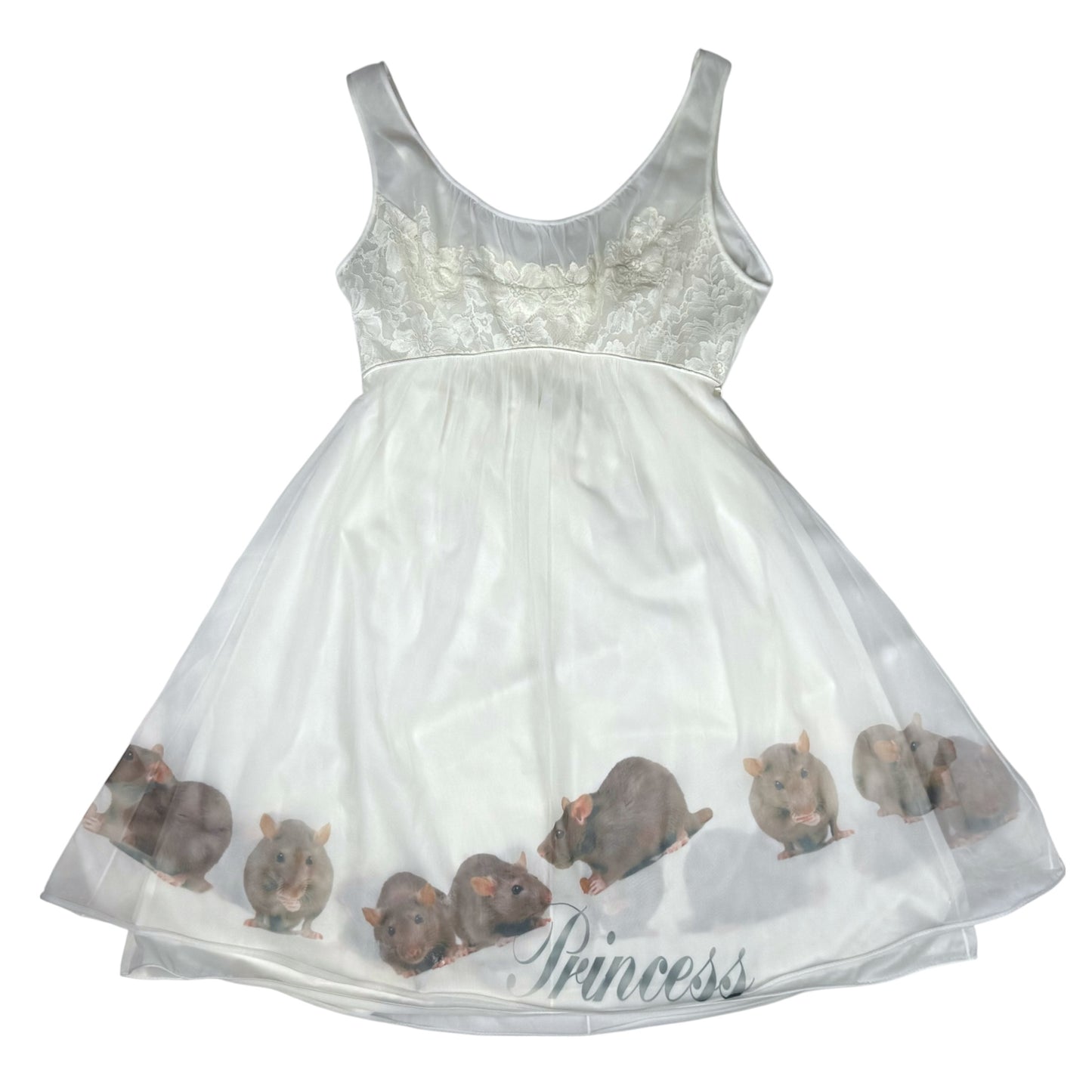 RAT PRINCESS NIGHTIE WHITE SAMPLE - M