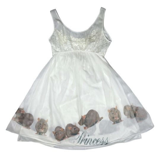 RAT PRINCESS NIGHTIE WHITE SAMPLE - M
