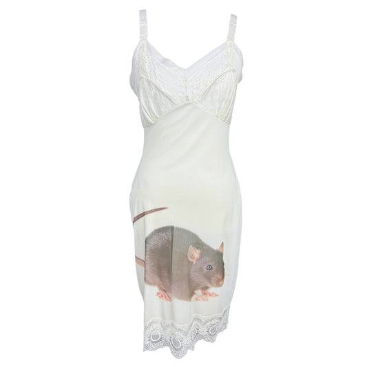 BIG RAT WHITE SLIP DRESS - S
