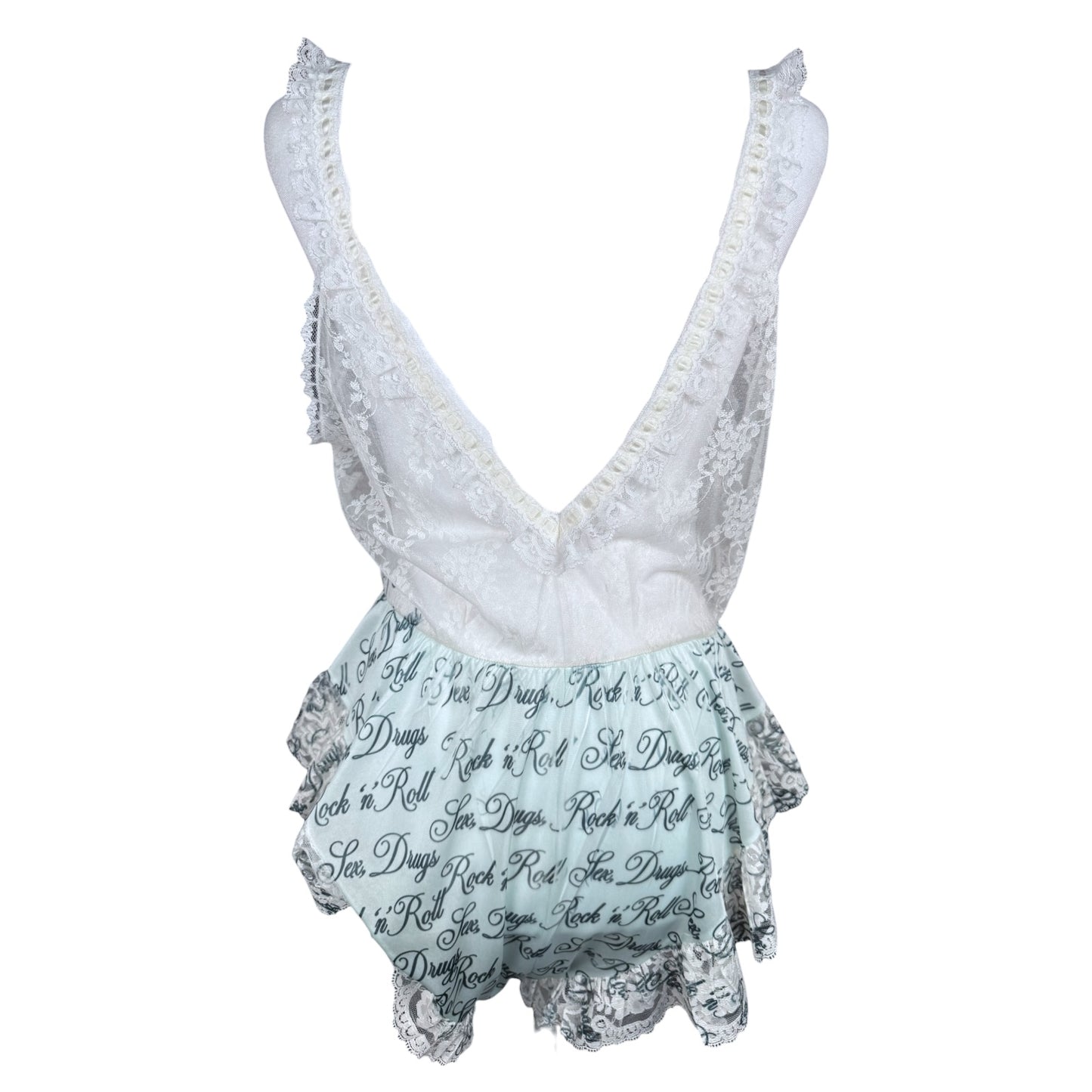SEX DRUGS ROCK N ROLL LACE BODYSUIT - L