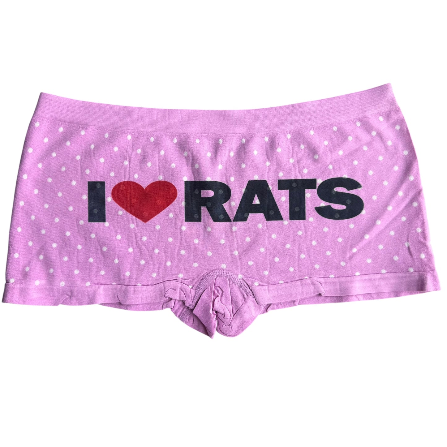I LOVE RATS PINK WHITE POLKA DOT BOY SHORT UNDIES - XL