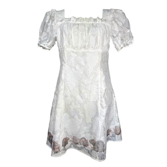 RATS BABYDOLL WHITE DRESS SAMPLE - XL