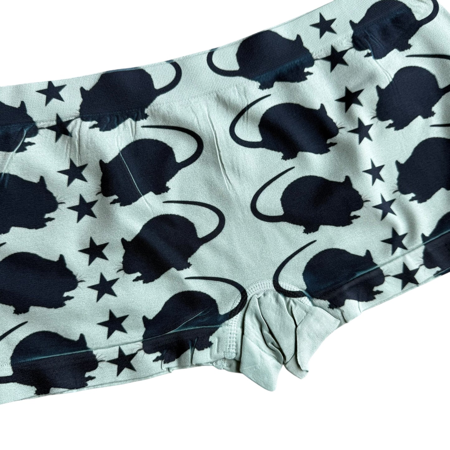 PUNK RAT GREEN BOY SHORT UNDIES - L