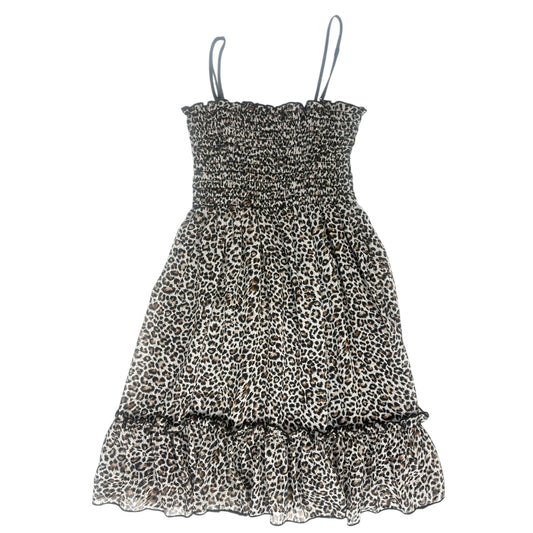 VINTAGE LEOPARD PRINT BABYDOLL DRESS l XXS