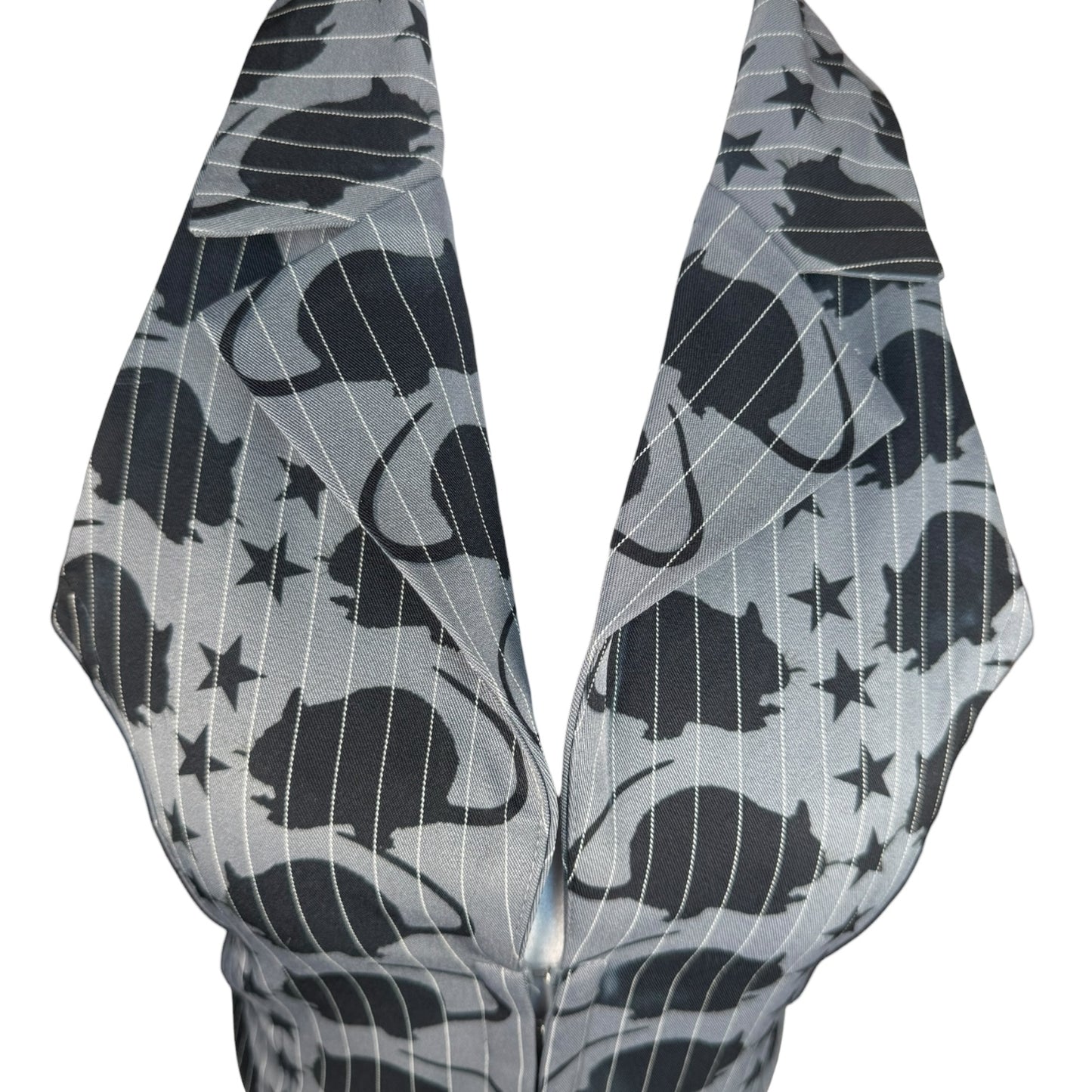 PUNK RAT GRAY STRIPED VEST - XS